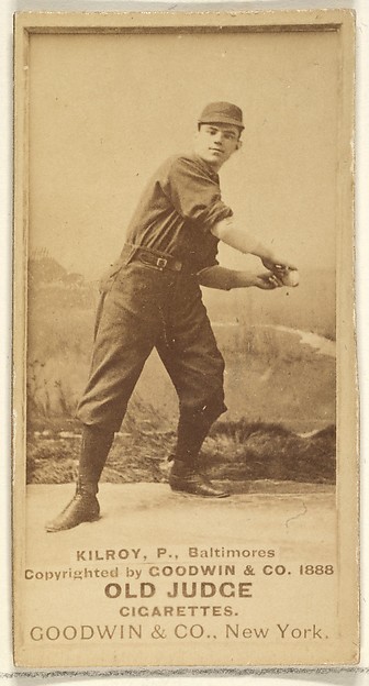 Goodwin & Company, Kilroy, Pitcher, Baltimore Orioles, from the Old Judge series (N172) for Old Judge Cigarettes