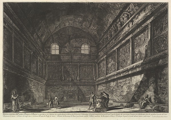Giovanni Battista Piranesi, Interior view of the ancient Temple of Bacchus, now the church of S. Urbano, two miles from Rome..., from Vedute di Roma (Roman Views)