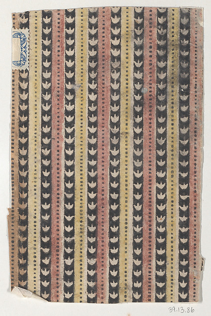 Anonymous, Sheet with a striped and dot pattern