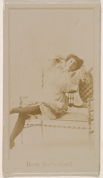 Kinney Brothers Tobacco Company, Miss Rose Sutherland, from the Actresses series (N245) issued by Kinney Brothers to promote Sweet Caporal Cigarettes