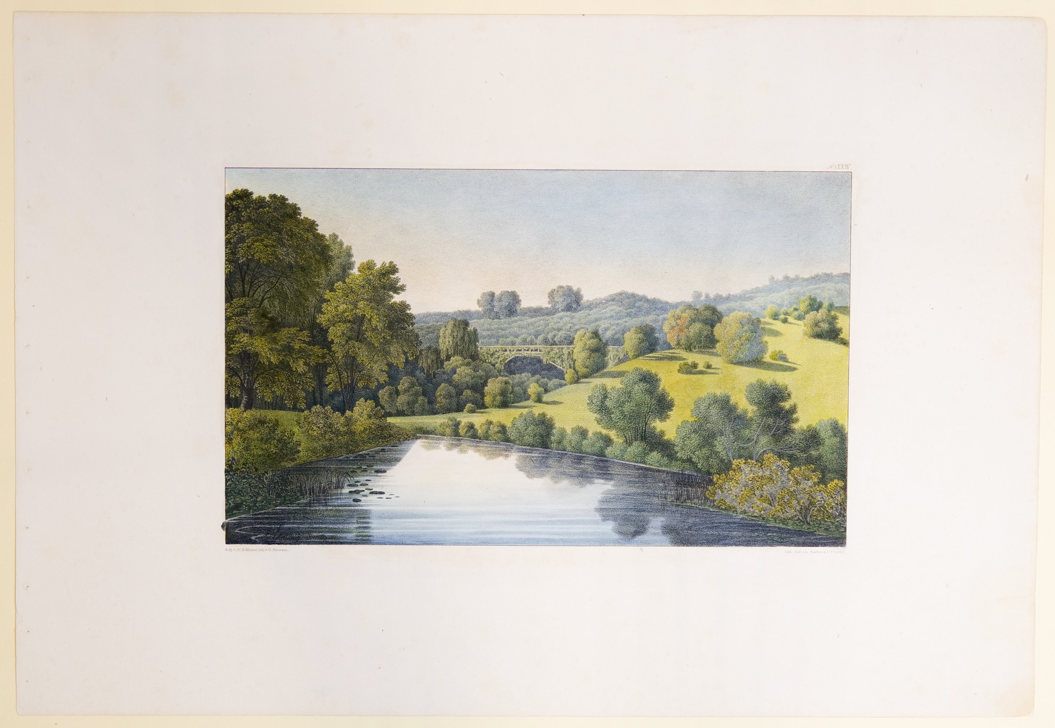 Hans Otto Hermann (Lithograf), Prinzenbrücke, Tafel XXIV der "Andeutungen über Landschaftsgärtnerei"