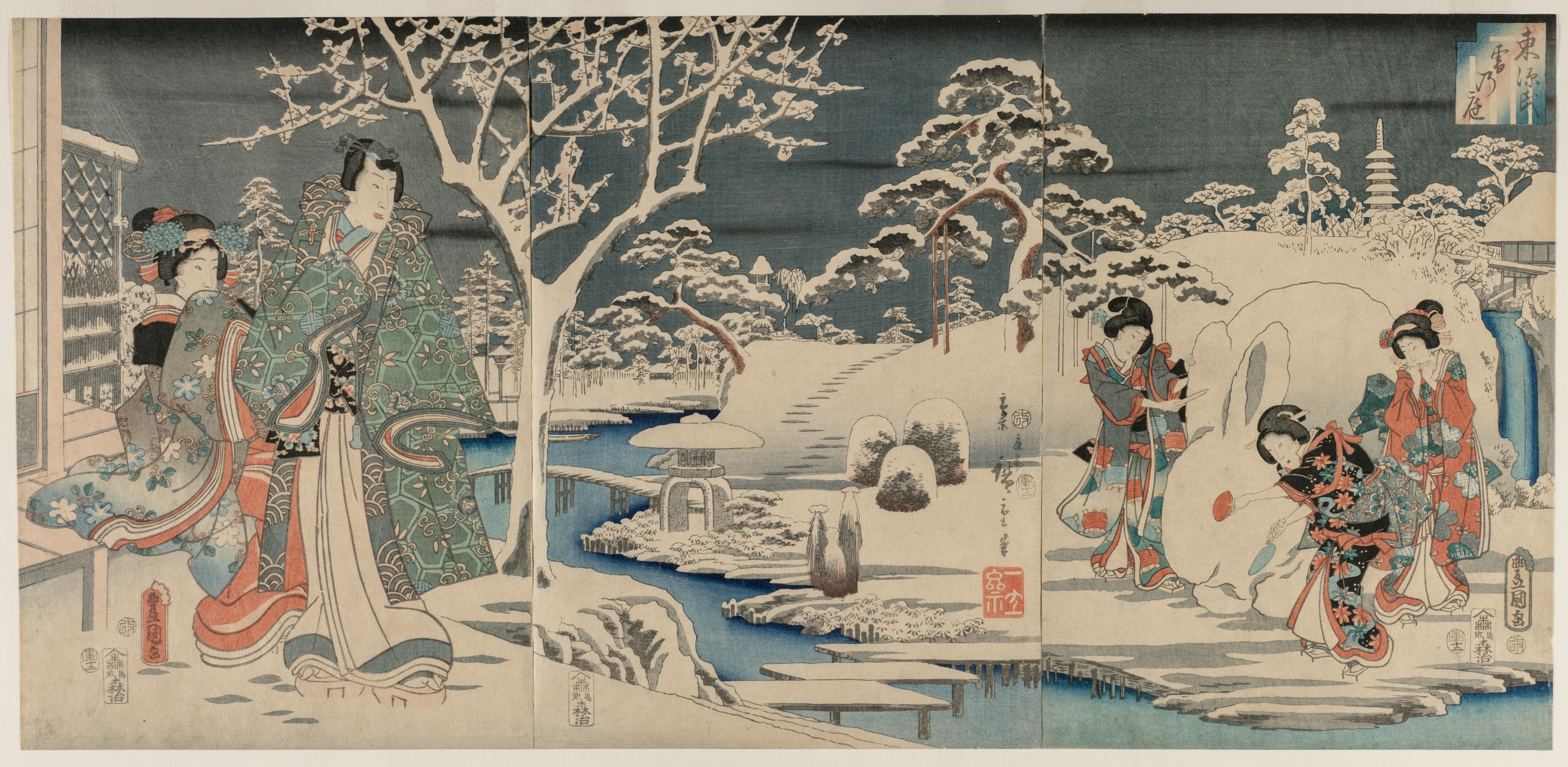 Utagawa Hiroshige, The Snowy Garden