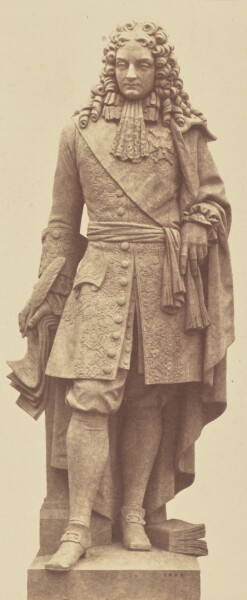 Édouard Baldus, ["Saint-Simon", Statue by Pierre Hébert, Decoration of the Louvre, Paris]
