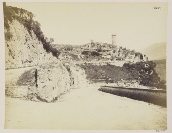 Parker, John Henry, Aqueducts - Above Subiaco, Anio Novus, A.D. 50, Specus cut in the Cliff of the Valley of the River Anio, in the Bank of the Upper Lacus or Loch, with a View of the Casino Gori.
