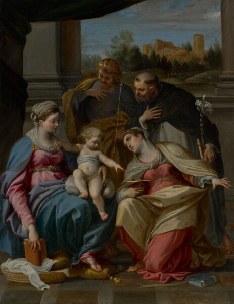 Annibale Carracci, Madonna and Child with Saints Lucy, Dominic, and Louis of France