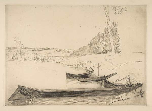 Félix Bracquemond, Bachots au bords de la Seine