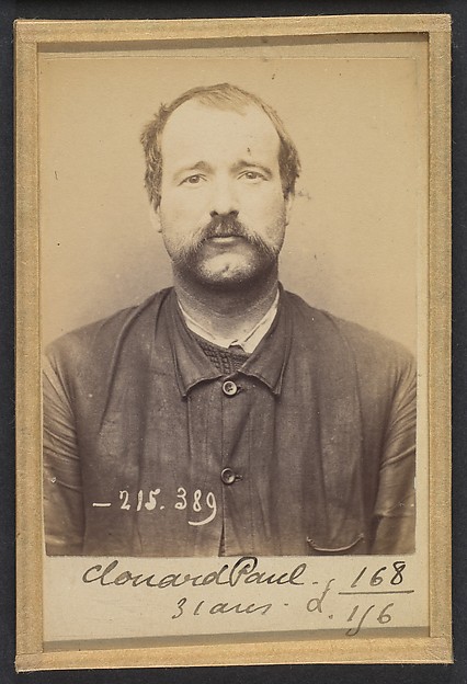 Alphonse Bertillon, Clouard. Paul, Jules. 35 ans, né le 20/6/58 à Peugans (Manche). Rétameur. Anarchiste. 9/3/94.