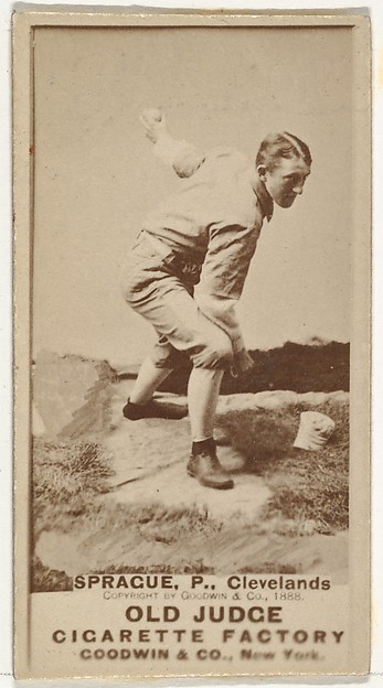 Goodwin & Company, Charlie Sprague, Pitcher, Cleveland, from the Old Judge series (N172) for Old Judge Cigarettes