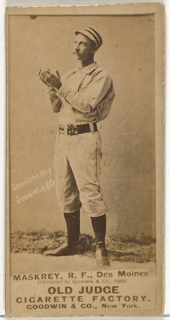 Goodwin & Company, Samuel Leech Maskrey, Right Field, Des Moines Prohibitionists, from the Old Judge series (N172) for Old Judge Cigarettes
