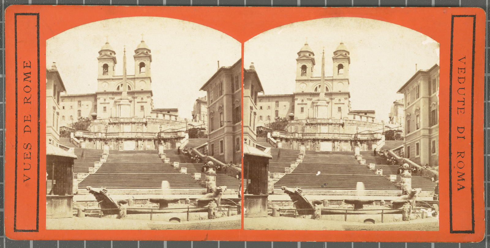 Desconegut, Vedute di Roma.Trinità dei Monti Justification of the title, registered title