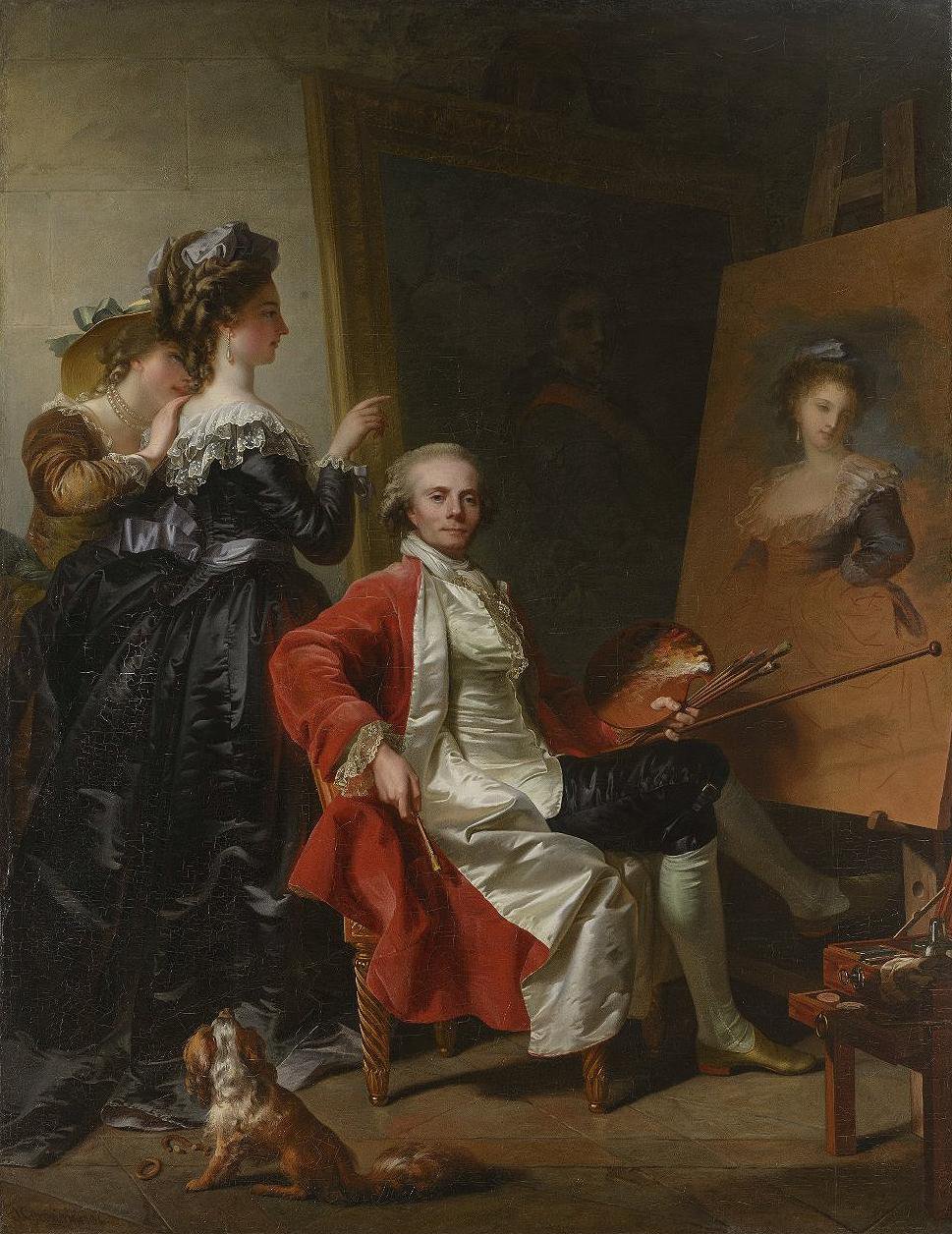 Jean-Laurent Mosnier, Self-Portrait with His Daughters