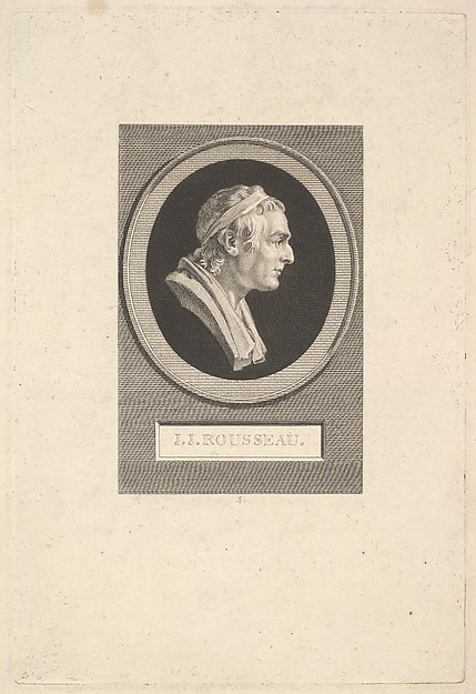 Augustin de Saint-Aubin, Portrait of Jean-Jacques Rousseau