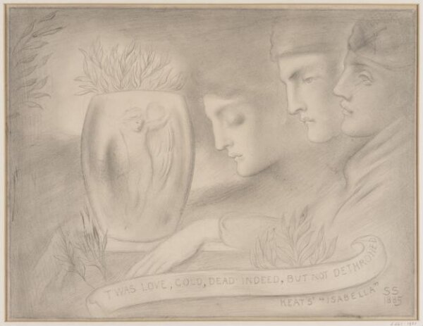 Simeon Solomon, 'Twas Love, Cold, Dead Indeed, but Not Dethroned' ['Isabella' by John Keats]