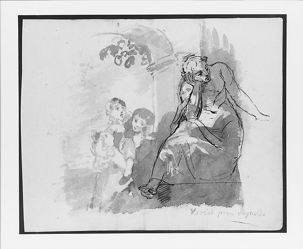 Thomas Sully, After Reynolds; Mother and Three Children; Draped Figure Studies (from Sketchbook)