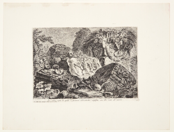Giovanni Battista Piranesi, Gammelt alter, på hvilket man foretog ofringer i antikken; omgivet af andre ruiner ...