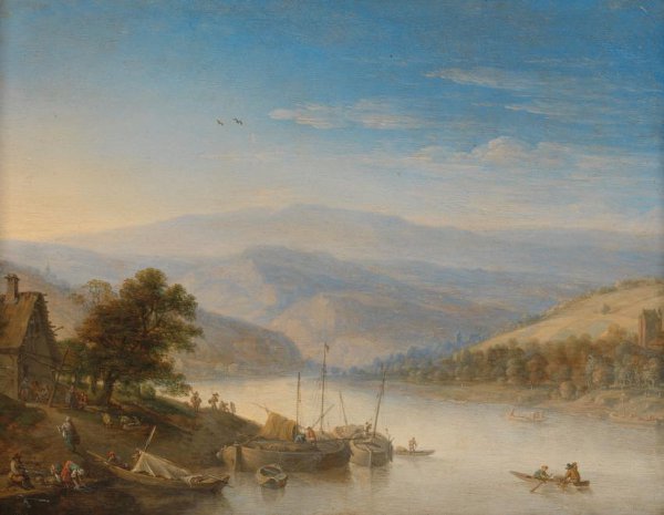 Herman Saftleven, View of the Rhine River near Andernach