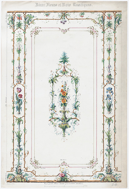 Anonymous, French, 19th century, Décor Fleurs et Bois Rustiques.