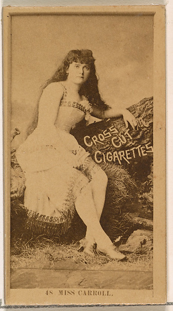 W. Duke, Sons & Co., Card Number 48, Miss Carroll, from the Actors and Actresses series (N145-2) issued by Duke Sons & Co. to promote Cross Cut Cigarettes