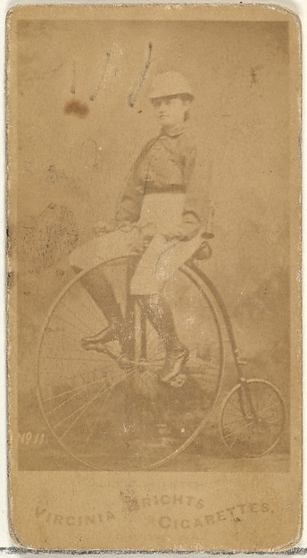 Allen & Ginter, Card 11, from the Girl Cyclists series (N49) for Virginia Brights Cigarettes
