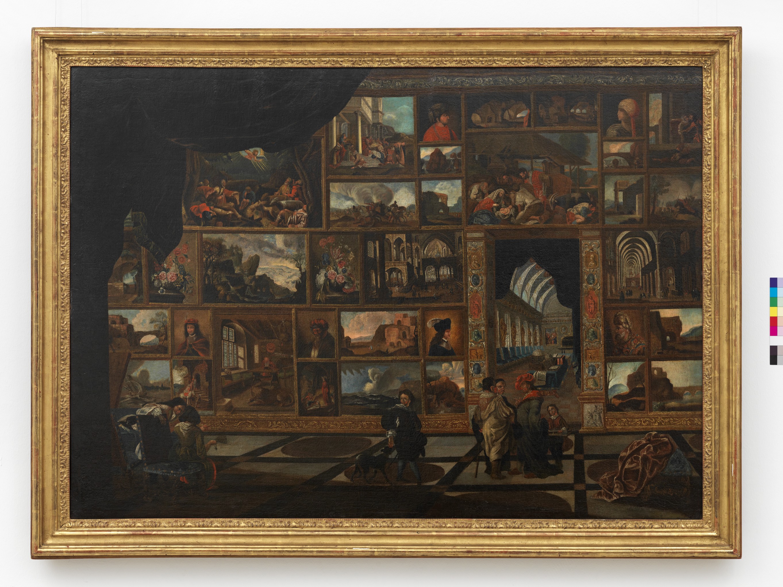 Johann Michael Bretschneider, Blick in die Galerie eines Fürsten, 2. Hälfte 17. Jahrhundert, Niederlande