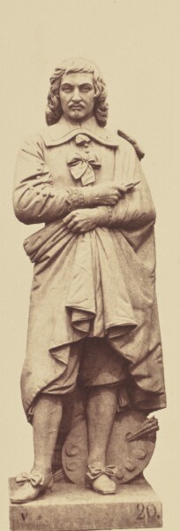Édouard Baldus, ["Le Sueur", Statue by Aristide Husson, Decoration of the Louvre, Paris]
