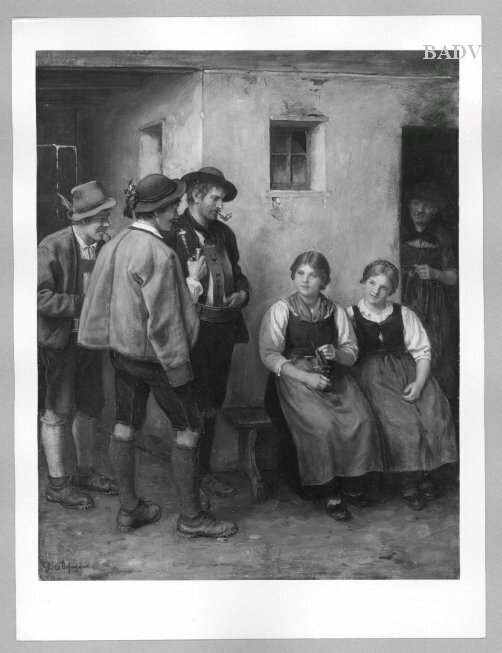 Franz Defregger, Peasants in front of the house