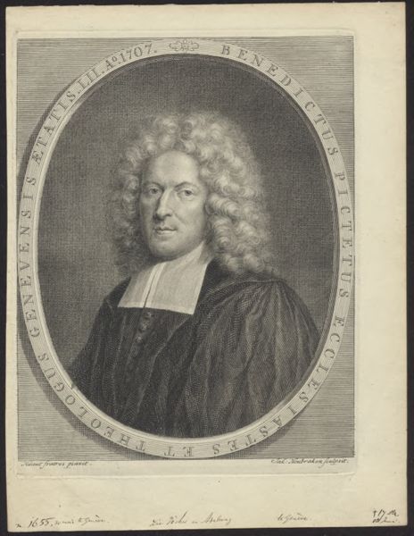 Jacob Houbraken, Portrait of Benedictus Pictetus, theologian from Geneva
