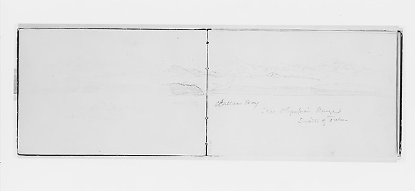 William Trost Richards, Mountains by Clallam Bay (from Sketchbook X)