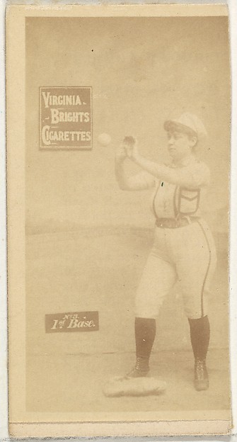 Allen & Ginter, 1st Base, from the Girl Baseball Players series (N48, Type 2) for Virginia Brights Cigarettes