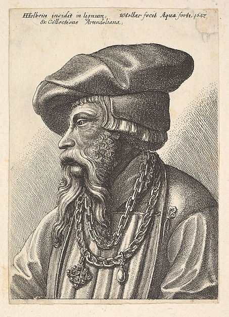 Wenceslaus Hollar, Bearded man with chain necklace