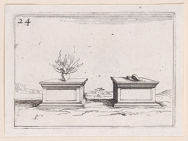 Jacques Callot, Les Deux Coeurs (The Two Hearts), plate 24 from "Lux Claustri ou La Lumière du Cloitre" (The Light of the Cloisters)