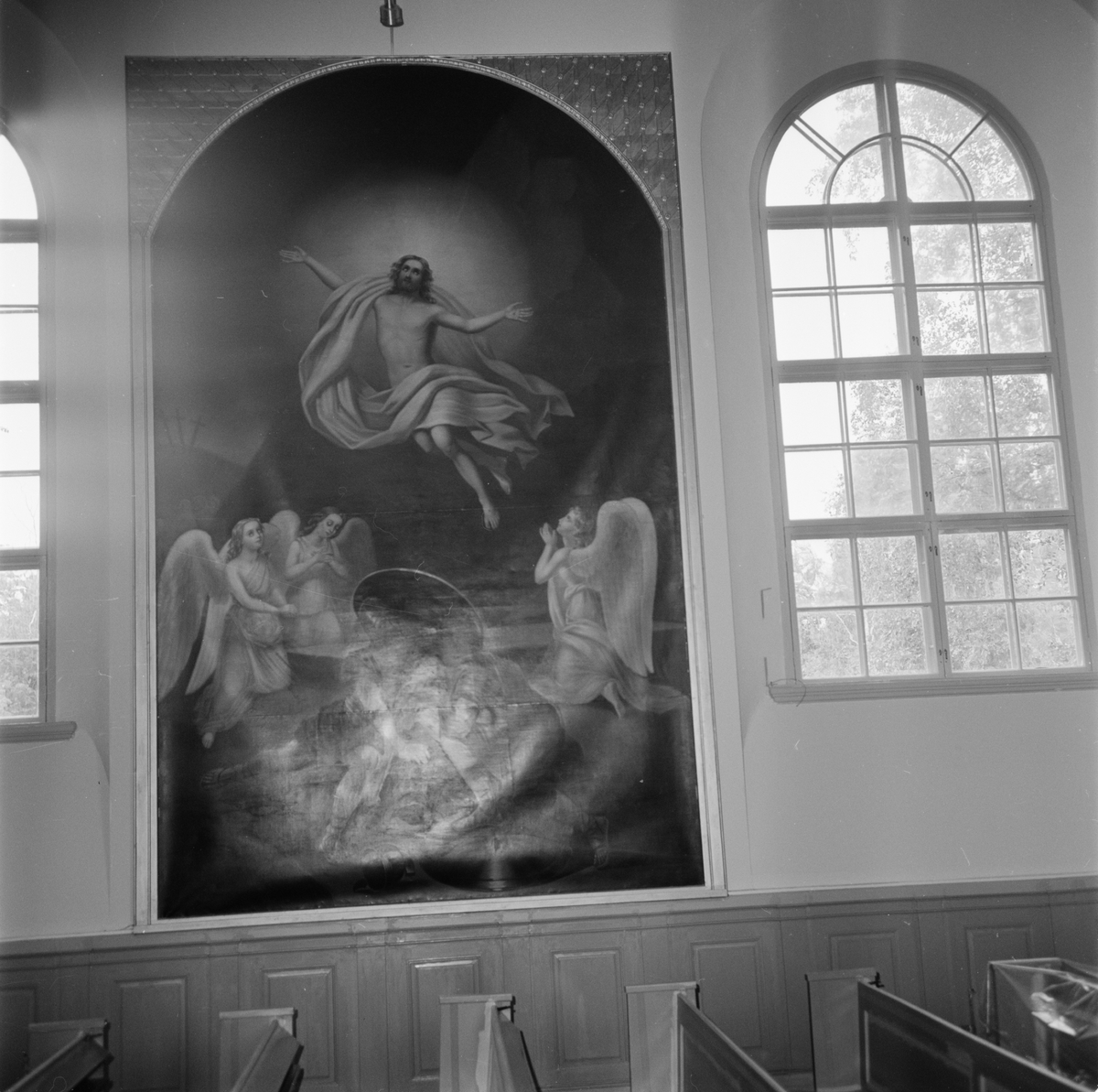 Tierp Arbetarbladet, Söderfors kyrka, kyrkmålning, Söderfors socken, Uppland 1979