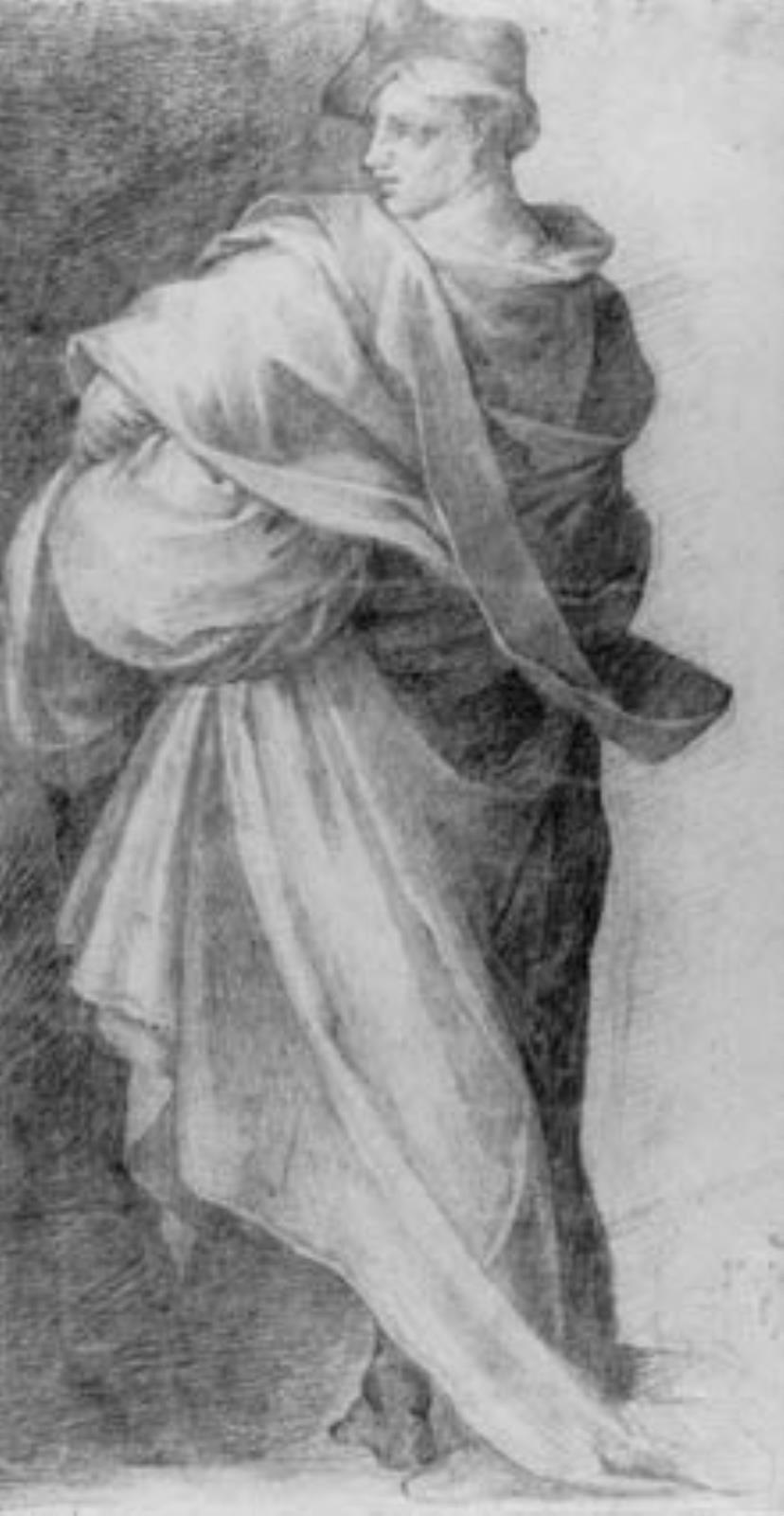 Andrea del Sarto, Draperet mandsfigur set bagfra