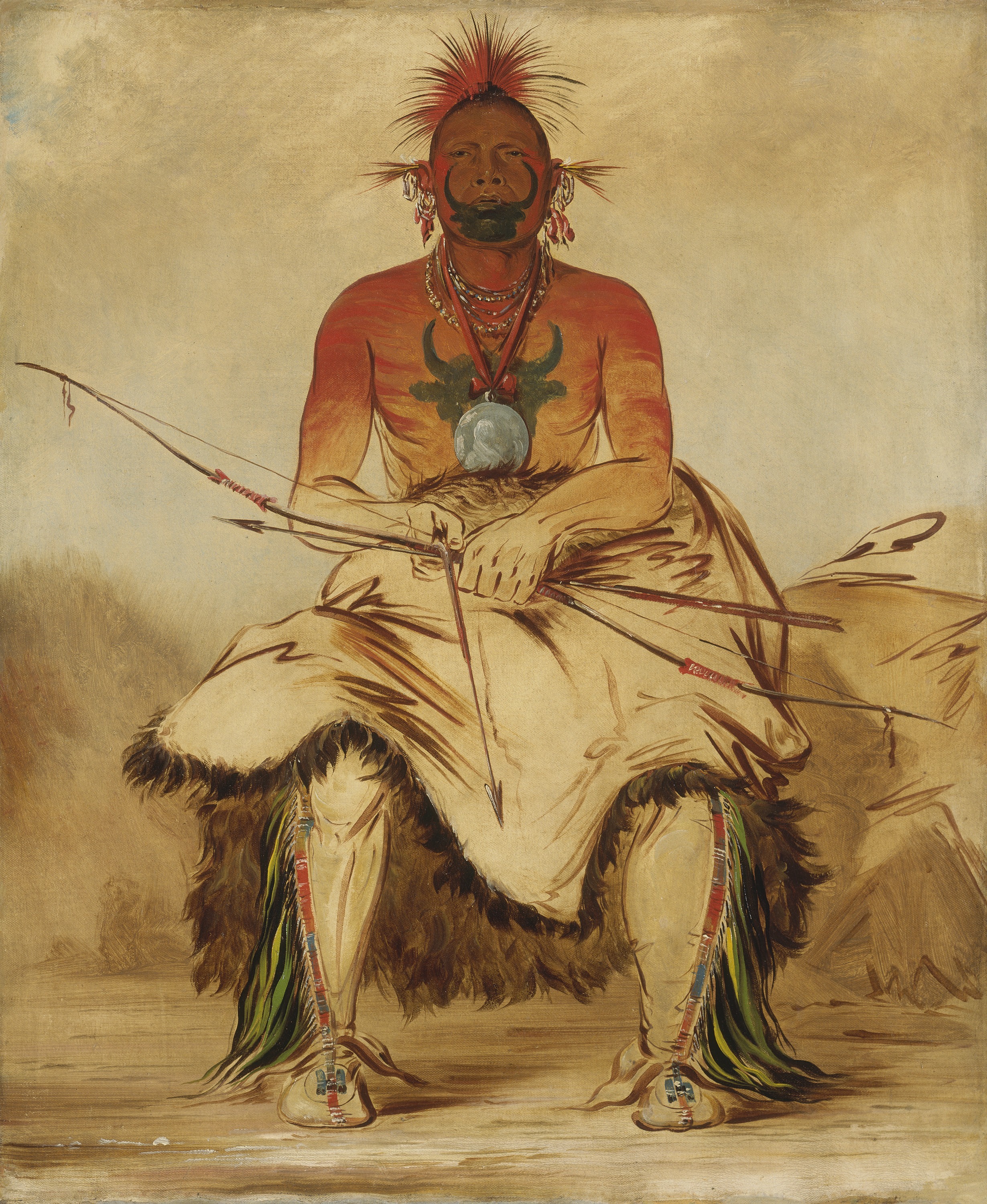 George Catlin, La-dóo-ke-a, Buffalo Bull, a Grand Pawnee Warrior