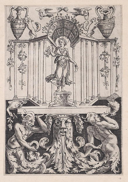 Agostino Veneziano (Agostino dei Musi), Ornamental Panel