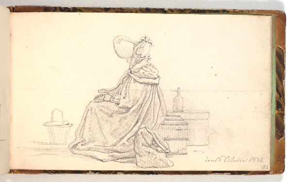 Martinus Rørbye, Siddende dame, omgivet af rejsebagage