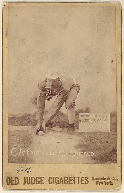 Goodwin & Company, Charles Andrew Farrell, Catcher, Chicago, from the series Old Judge Cigarettes