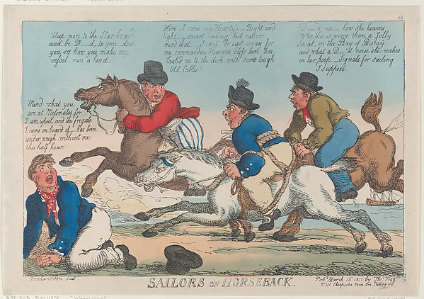 Thomas Rowlandson, Sailors on Horseback