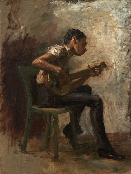 Thomas Eakins, Study for "The Dancing Lesson": The Banjo Player