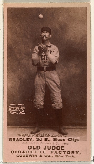Goodwin & Company, George Washington "Grin" Bradley, 3rd Base, Sioux City Corn Huskers, from the Old Judge series (N172) for Old Judge Cigarettes