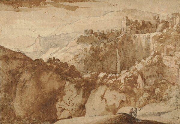 Claude Lorrain, View of Tivoli (recto); View of Tivoli (verso)