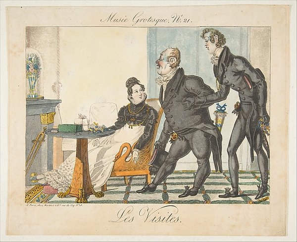 Anonymous, French, 19th century, Les Visites, Musée Grotesque, No. 21