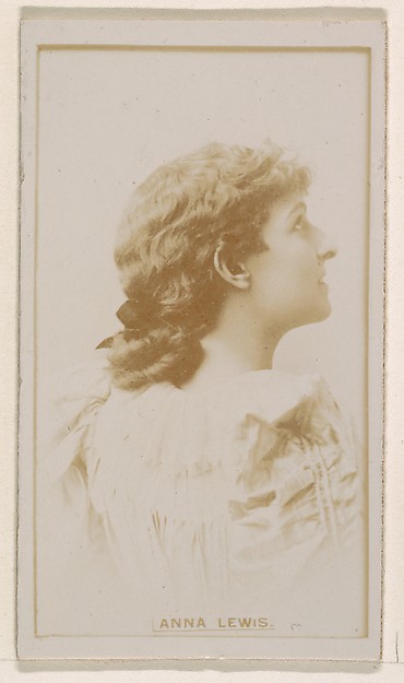 Kinney Brothers Tobacco Company, Anna Lewis, from the Actresses series (N245) issued by Kinney Brothers to promote Sweet Caporal Cigarettes