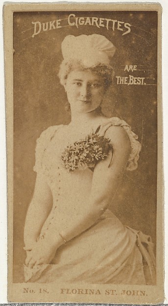 W. Duke, Sons & Co., Card Number 18, Florina St. John, from the Actors and Actresses series (N145-6) issued by Duke Sons & Co. to promote Duke Cigarettes