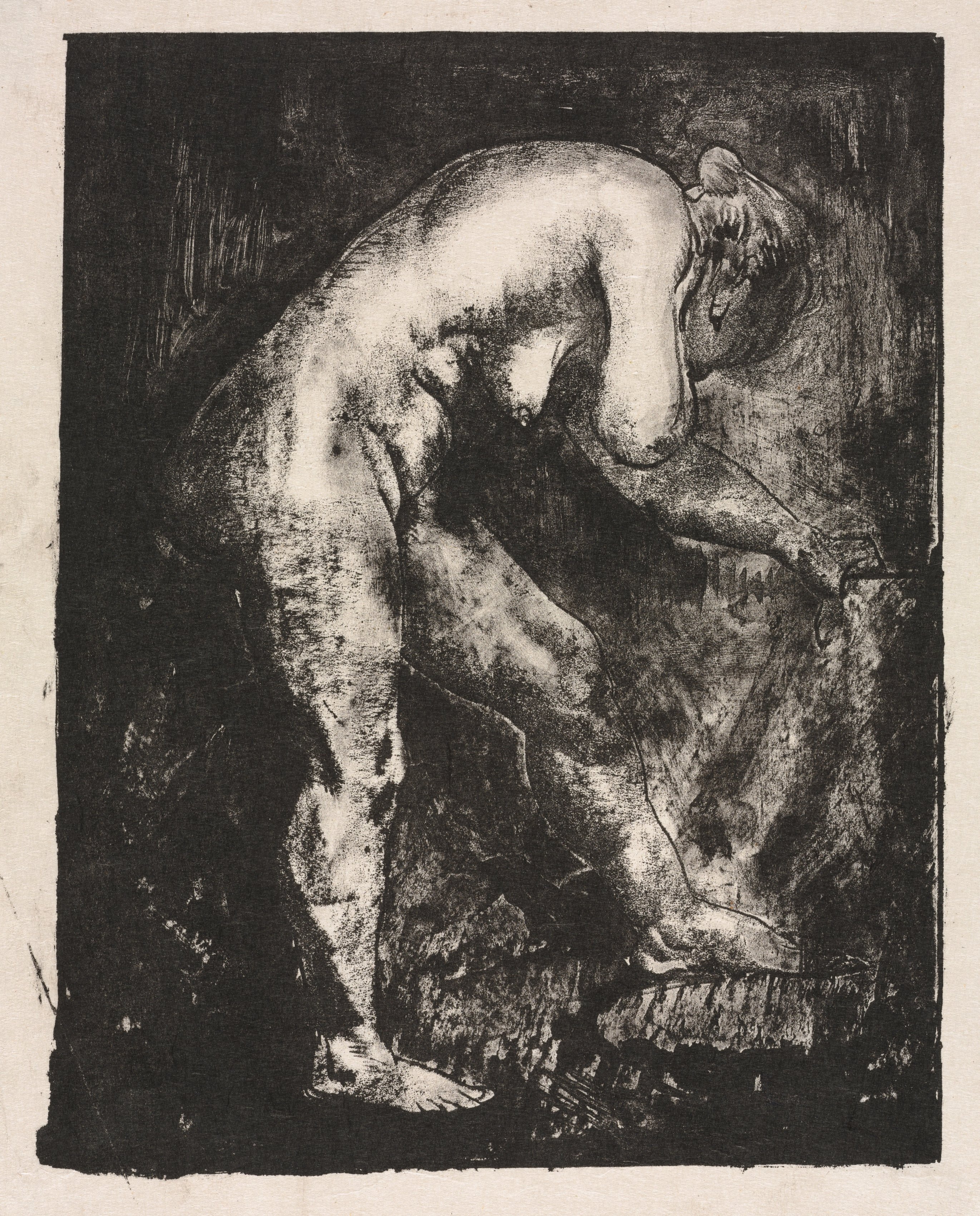 George Bellows, Standing Nude Bending Forward, third state