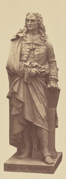 Édouard Baldus, ["Audran", Statue by Jacques Maillet, Decoration of the Louvre, Paris]