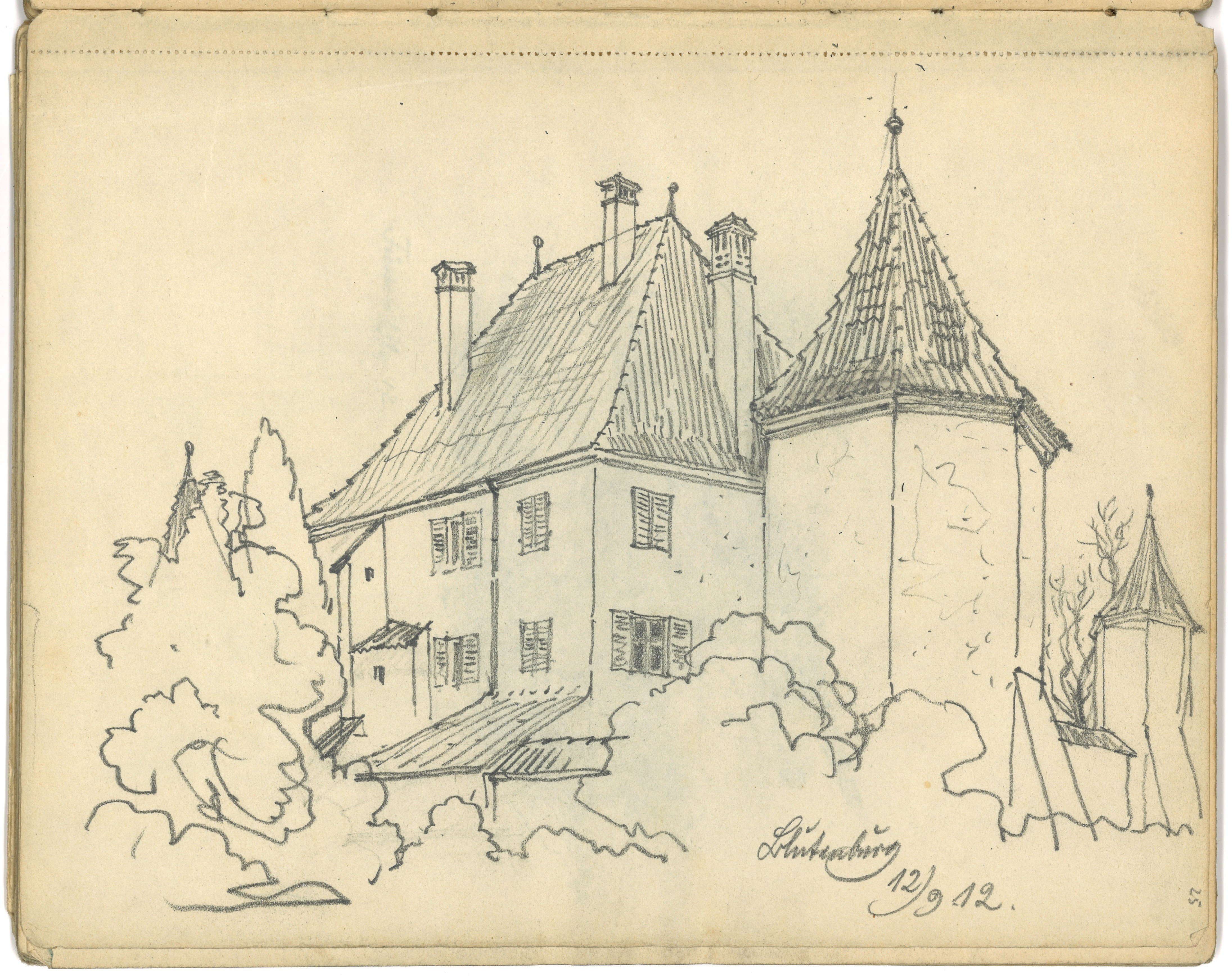 Otto Stiehl, München-Obermenzing: Schloss Blutenburg von Südwesten