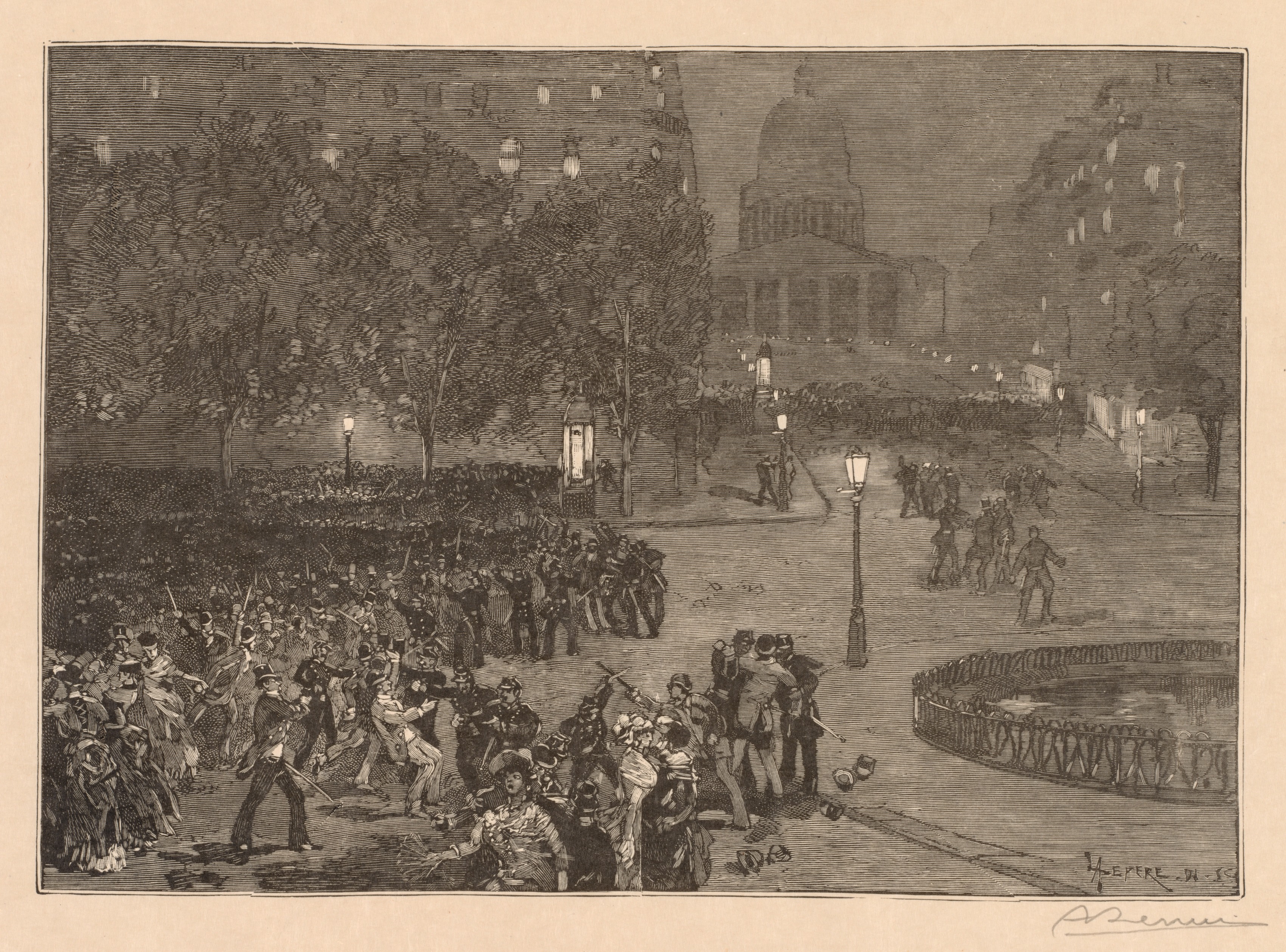 Auguste Louis Lepère, Bois du Monde: Les troubles du quartier Latin