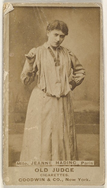 Goodwin & Company, Mlle. Joanne Hading, Paris, from the Actors and Actresses series (N171) for Old Judge Cigarettes