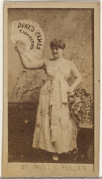 W. Duke, Sons & Co., Card Number 27, Mollie Fuller, from the Actors and Actresses series (N145-4) issued by Duke Sons & Co. to promote Cameo Cigarettes